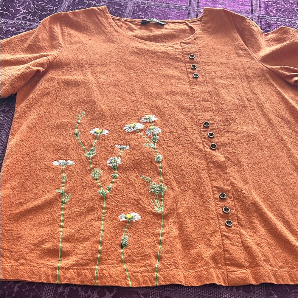 Etro Orange Textured Fabric